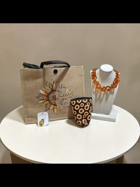 Sunflower Canvas Tote Bag - Natural